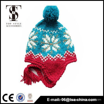 Sombrero caliente del invierno del copo de nieve del navidad del knit